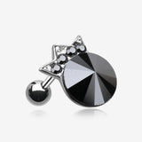 Crown Topped Gem Cartilage Earring*