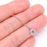 Detail View 2 of Chained Sparkle Karma Circle Dangle Cartilage Barbell Earring-Clear Gem