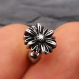 Detail View 2 of Vintage Daisy Steel Cartilage Tragus Barbell-Steel