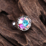 Detail View 1 of Aurora Princess Sparkle Cartilage Tragus Barbell-Aurora Borealis