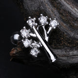 Detail View 1 of The Tree of Life Sparkle Cartilage Tragus Earring-Clear Gem
