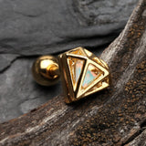 Detail View 1 of Golden Urban Iridescent Diamond Cartilage Tragus Earring-Gold