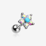 Starburst Turquoise Sparkle Flower Cartilage Tragus Earring