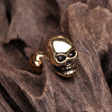 Detail View 1 of Golden Apocalyptic Skull Cartilage Tragus Barbell