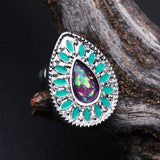 Detail View 1 of Chakra Opal Cartilage Tragus Earring-Teal/Purple