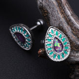 Detail View 2 of Chakra Opal Cartilage Tragus Earring-Teal/Purple