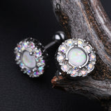 Detail View 2 of Opal Elegance Cartilage Tragus Earring-Aurora Borealis/White
