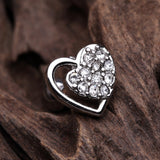 Detail View 1 of Sparkle Glam Heart Cartilage Tragus Earring-Clear Gem