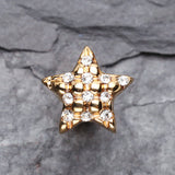 Detail View 2 of Golden Star Multi-Gem Cartilage Earring-Clear Gem