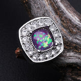 Detail View 1 of Opal Sparkle Essentia Cartilage Tragus Earring-Clear Gem/Purple
