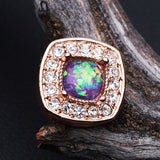 Detail View 1 of Rose Gold Opal Sparkle Essentia Cartilage Tragus Earring-Clear Gem/Purple