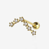Golden Pisces Zodiac Multi-Gem Sparkles Cartilage Tragus Barbell