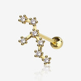 Golden Sagittarius Zodiac Multi-Gem Sparkles Cartilage Tragus Barbell