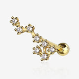 Golden Scorpio Zodiac Multi-Gem Sparkles Cartilage Tragus Barbell