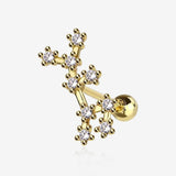 Golden Virgo Zodiac Multi-Gem Sparkles Cartilage Tragus Barbell