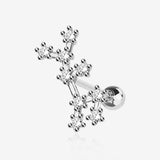Virgo Zodiac Multi-Gem Sparkles Cartilage Tragus Barbell-Clear Gem 