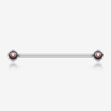 Aurora Gem Ball Industrial Barbell-Aurora Borealis