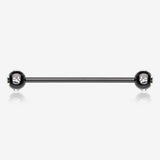 Colorline Aurora Gem Ball Industrial Barbell-Black/Clear