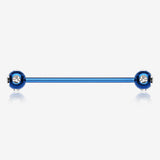 Colorline Aurora Gem Ball Industrial Barbell-Blue/Clear