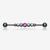 Blackline Dazzling Gem Row Industrial Barbell