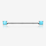 Turquoise Bead Prong Industrial Barbell