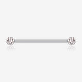 Pave Sparkle Full Dome Industrial Barbell
