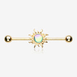 Golden Blazing Sun Industrial Barbell