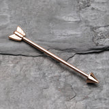Detail View 1 of Rose Gold Classic Arrow Industrial Barbell-Rose Gold
