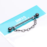 Detail View 3 of Blackline Adorable Chained Hollow Heart Dangle Industrial Barbell