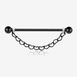 Blackline Adorable Chained Hollow Heart Dangle Industrial Barbell
