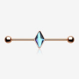 Rose Gold Vitrail Sparkle Industrial Barbell-Vitrail Medium