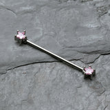 Detail View 1 of Star Sparkle Industrial Barbell-Pink