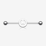 Peace Sign Industrial Barbell