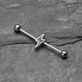 Detail View 1 of Lightning Bolt Industrial Barbell-Black