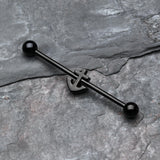 Detail View 1 of Colorline Dainty Anchor Industrial Barbell-Black