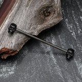 Detail View 1 of Blackline Apocalyptic Skull Industrial Barbell-Black
