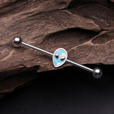 Detail View 1 of Iridescent Revo Alien Head Industrial Barbell