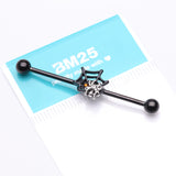 Detail View 2 of Blackline Venom Spider Web Sparkle Steel Industrial Barbell