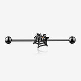 Blackline Venom Spider Web Sparkle Steel Industrial Barbell