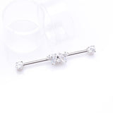Detail View 1 of Brilliant Princess Arc Sparkle Ends Industrial Barbell-Clear Gem