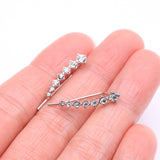 Detail View 2 of A Pair of Brilliant Sparkle Journey Ear Climber Earring-Clear Gem