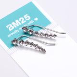 Detail View 3 of A Pair of Brilliant Sparkle Journey Ear Climber Earring-Clear Gem