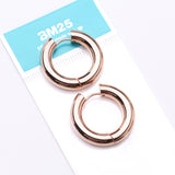 Detail View 4 of A Pair of Rose Gold Simple Hinged Huggie Hoop Steel Earring