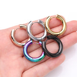 Detail View 3 of A Pair of Blackline Simple Hinged Huggie Hoop Steel Earring
