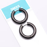 Detail View 4 of A Pair of Blackline Simple Hinged Huggie Hoop Steel Earring