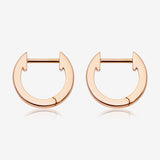 A Pair of Rose Gold Simple Huggie Hoop Steel Earring
