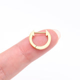 Detail View 2 of A Pair of Golden Simple Huggie Hoop Steel Earring