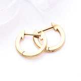 Detail View 1 of A Pair of Golden Simple Huggie Hoop Steel Earring