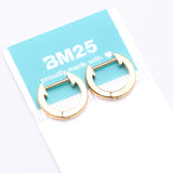 Detail View 4 of A Pair of Golden Simple Huggie Hoop Steel Earring