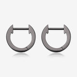 A Pair of Blackline Simple Huggie Hoop Steel Earring